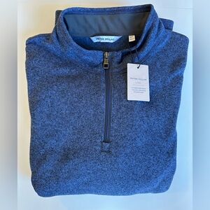 NWT Men's Peter Millar Crown Quarter-Zip blue Pullover